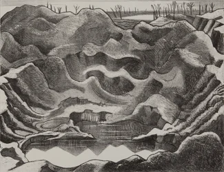 Le cratère de la mine, colline 60, saillant d