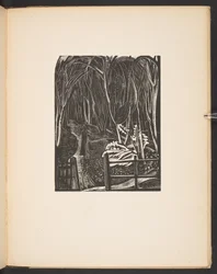 Winter Wood, illustration tirée de "Places. 7 estampes reproduites à partir de planches dessinées et gravées par Paul Nash, avec des illustrations en prose". Londres, William Heinemann