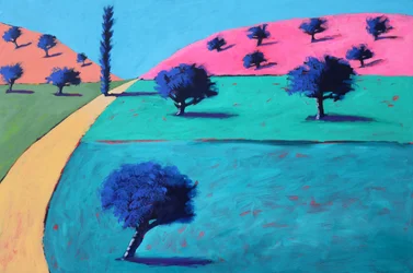 Pink Hills #1, 2022 (acrylique sur panneau)