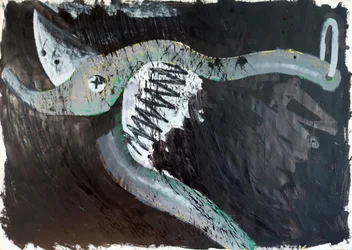Prune, 2024 (technique mixte sur papier)