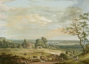 Vue lointaine de Maidstone, depuis Lower Bell Inn, Boxley Hill