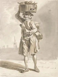 Cris de Londres : Un homme avec un panier (homme vendant des pots et des casseroles)