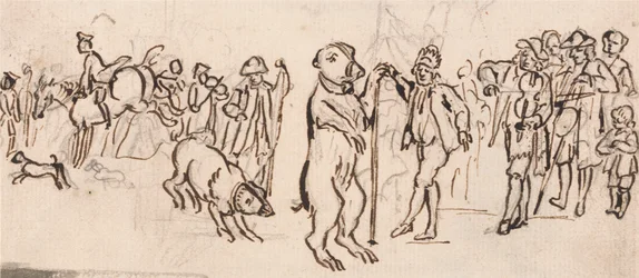 Musiciens et un ours en spectacle