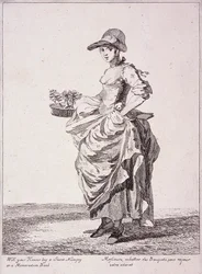 Vendeur de bouquets et de livres de mémos, Cris de Londres, 1760