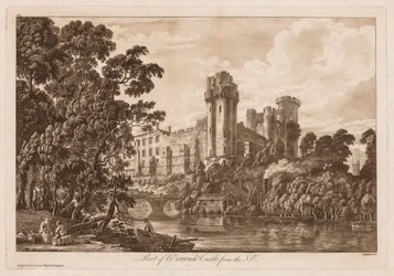 Vues du château de Warwick : Partie du château de Warwick depuis le sud-est