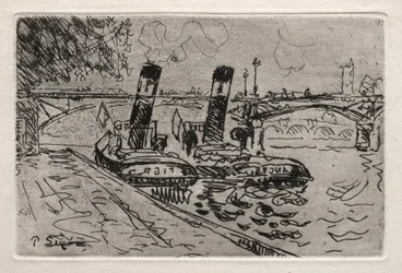 Paris, Le Pont des Arts avec Remorqeurs