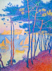 Voiliers et pins, vers 1896