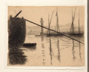 Saint-Tropez, le quai vu du chantier naval, 1892