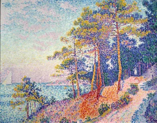 Saint-Tropez, le sentier des douaniers. Peinture de Paul Signac (1863-1935), 1905. Soleil. 0,72 x 0,92 m. Grenoble, Musée des Beaux-Arts.