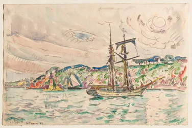 Navires près de la rivière Trieux