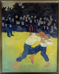 La lutte bretonne Peinture par Paul Sérusier (1863-1927) 1890 Dim. 0,92x0,73 m Paris, musée d
