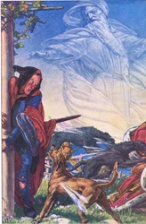 Furie ! Furie ! Là, tyran, là Écoutez ! Écoutez !, illustration de La Tempête, 1908