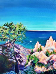 Les falaises côtières aux couleurs vives