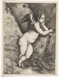 Amour méditant près d