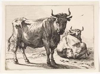 Une vache debout et une vache couchée Het Bullenboekje (titre de la série)