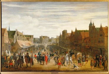 La dissolution de la milice municipale par le prince Maurice de Nassau à Utrecht, Pays-Bas