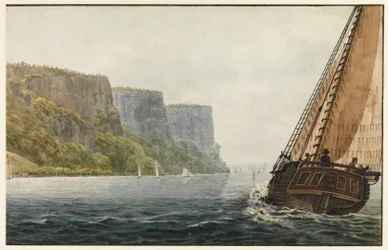 Le bateau "Mohawk of Albany" passe les Palissades