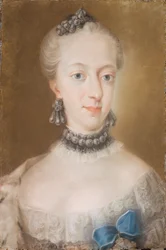 Portrait de Juliane Marie 1729-1796, Reine de Danemark et de Norvège, milieu du XVIIIe siècle