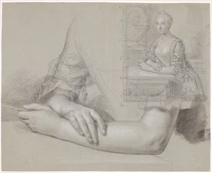 Esquisse pour un portrait de dame. Étude des mains et des bras pour le même portrait