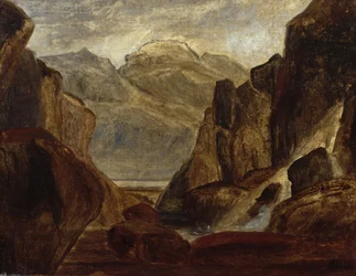 Paysage de fjord avec cascade