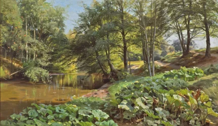 Journée ensoleillée de mai au bord du ruisseau forestier