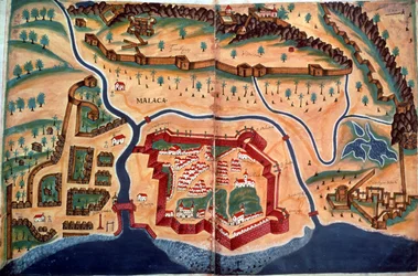 Plan de la ville de Malacca, du 