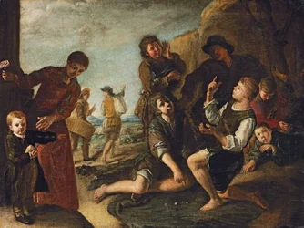 Garçons jouant aux dés - un modello