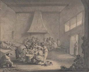 Scène de salle de garde, vers 1700