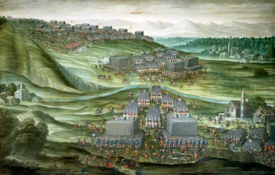 Déploiement des troupes à la Montagne Blanche, première phase de la bataille de la Montagne Blanche, 7-8 novembre 1620