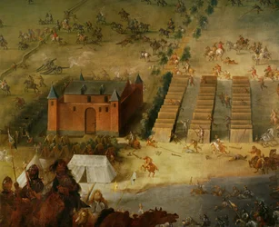 Guerre de Trente Ans : La bataille de Diedenhofen en 1639, où le général de la Ligue, le comte Piccolomini, a battu les troupes françaises ...