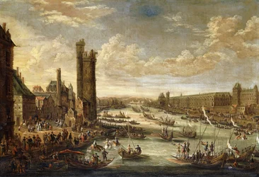 Vue de Paris vers le Louvre et la tour de Nesle, 1671-77