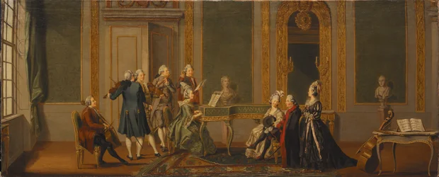 Intérieur de Style Gustavien avec une Fête Musicale