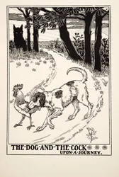 Le Chien et le Coq en voyage, tiré de Cent fables d
