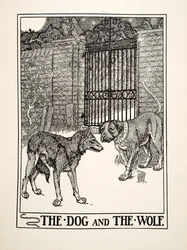 Le chien et le loup, de Cent fables d