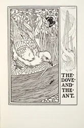 La Colombe et la Fourmi, des Fables de La Fontaine, pub. 1905