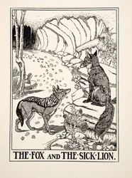 Le Renard et le Lion Malade, de Cent Fables d