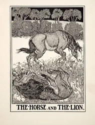 Le Cheval et le Lion, de Cent Fables d