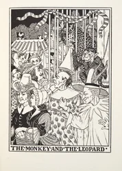 Le Singe et le Léopard, des Fables de Fontaine, pub. 1905
