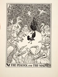 Le Paon et la Pie, tiré de Cent fables d