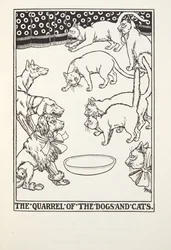 La Querelle des Chiens et des Chats, des Fables de Fontaine, pub. 1905
