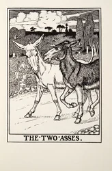 Les Deux Ânes, des Fables de La Fontaine, pub. 1905