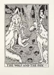 Le Loup et le Renard, des Fables de Fontaine, pub. 1905