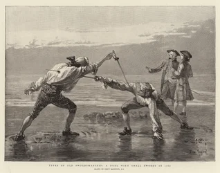 Types de vieilles escrimes, un duel à l