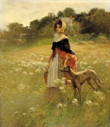 Jeune fille et chien, 1890