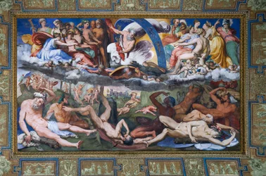 Zeus frappant les Géants rebelles (la Chute des Géants) dans la Salle de Jupiter