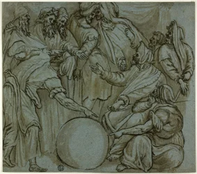 Les philosophes discutent du globe terrestre