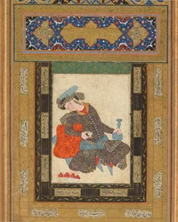Un jeune homme allongé, Iran, période safavide, vers 1600-10