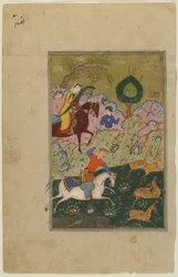 Bahram Gur chasse avec Azada, d