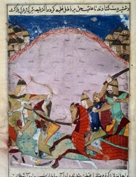 Bataille entre Mongols et Géorgiens. Les Géorgiens s