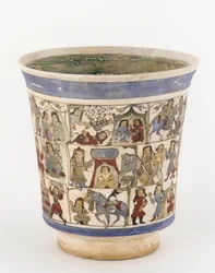 Gobelet représentant le Shahnama, Kashan, Iran, Période Saljuq